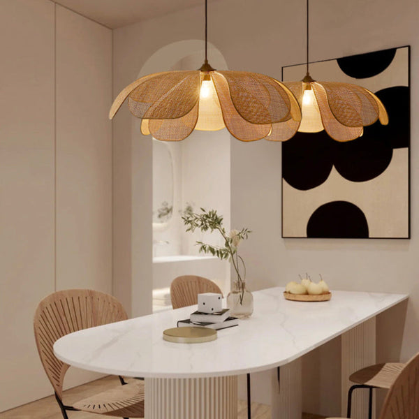 Rattan Hanglamp – Bloemvormig ontwerp – Geschikt voor binnengebruik, duurzaam materiaal