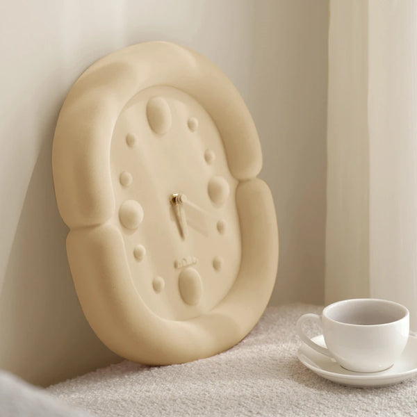 Korean Style 3D Suede Wall Clock | Elegant & Modern Home Décor
