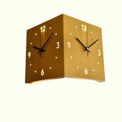 Modern Double-Sided Corner Wall Clock | Silent & Light-Sensitive Design