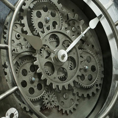 46cm Industrial Steampunk Wall Clock | Moving Gears & Roman Numerals