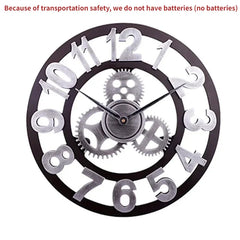 Industrial Metal Gear Wall Clock | Rustic Moving Gear Clock | Housewarming Gift