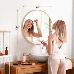 Large Gold Round Wall Mirror | 30