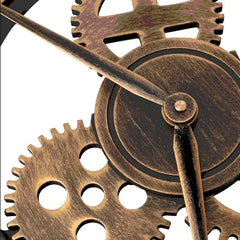 Industrial Metal Gear Wall Clock | Rustic Moving Gear Clock | Housewarming Gift