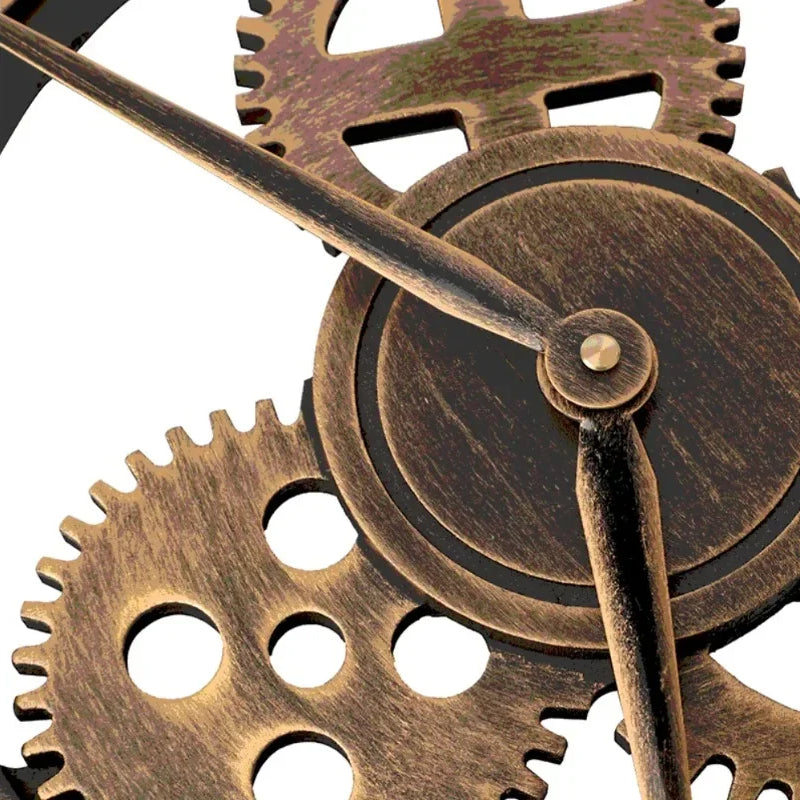 Industrial Metal Gear Wall Clock | Rustic Moving Gear Clock | Housewarming Gift