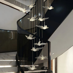 Pigeon LED Acrylic Pendant Lamp | Stair Chandelier - POUEV