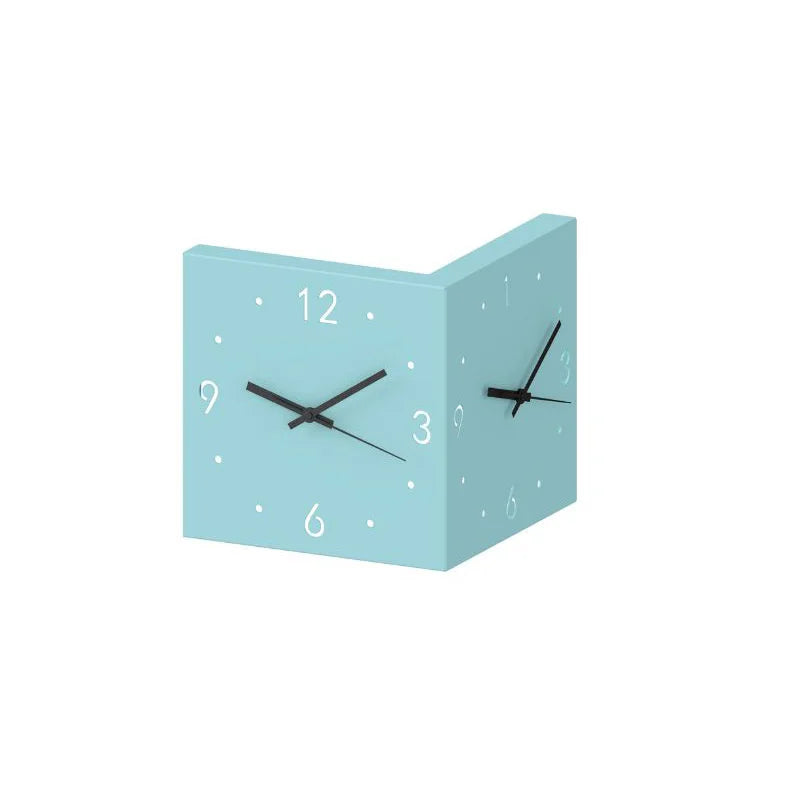 Modern Double-Sided Corner Wall Clock | Silent & Light-Sensitive Design