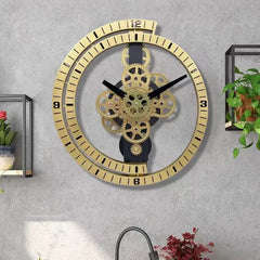 Industrial Gear Rotating Silent Wall Clock | Modern Design for Living Room & Office Art