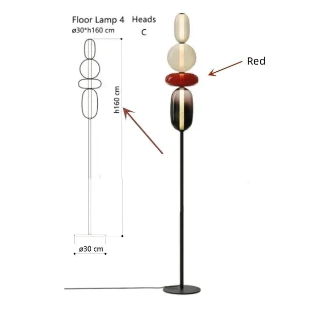 Italian Designer Colored Glass LED Floor Light | Creative Candy Lights - POUEV