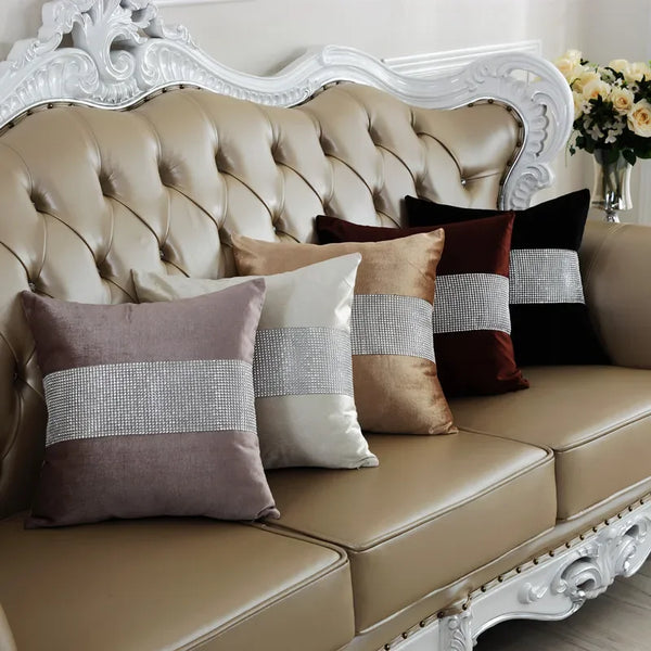 Fluwelen Kussenhoes | Glanzend Diamantpatroon | Luxe Decor voor Bank 