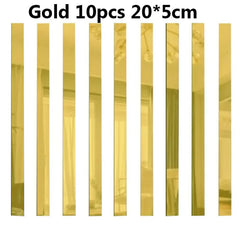 10-Piece 3D Acrylic Mirror Wall Stickers | DIY Decorative Mirror Decals for Home & Furniture - POUEV