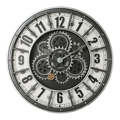 Original Moving Gear Wall Clock | Retro Industrial Analog Clock | Battery Powered