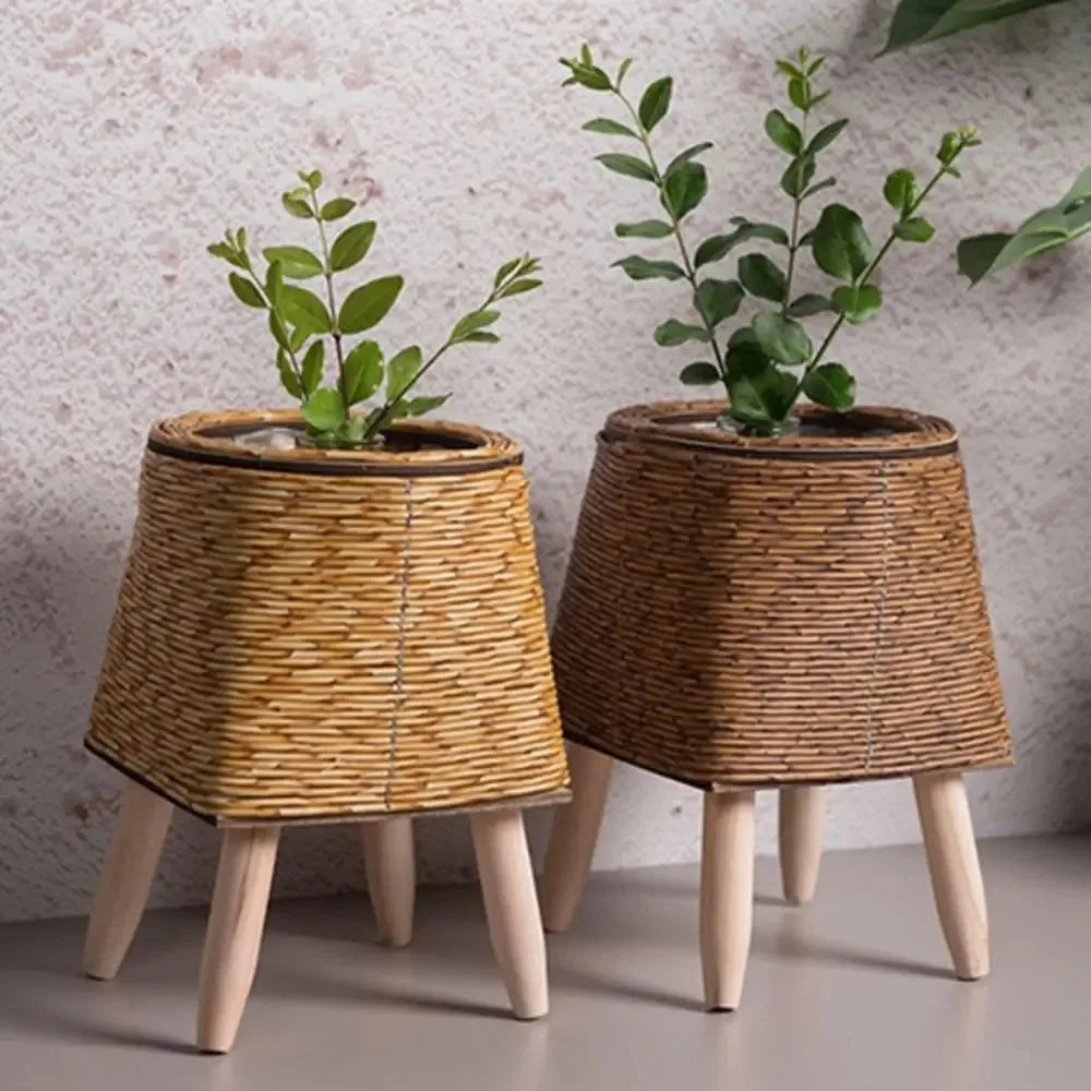 Handgemaakte Rieten Bloempot | Decoratieve Plantenpot voor Binnen en Buiten