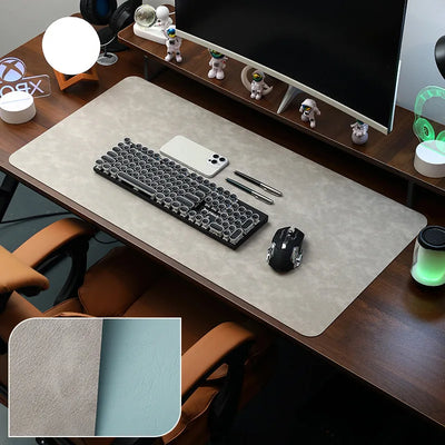 Bureau onderlegger | PU leer | Antislip functie — Light gray   blue