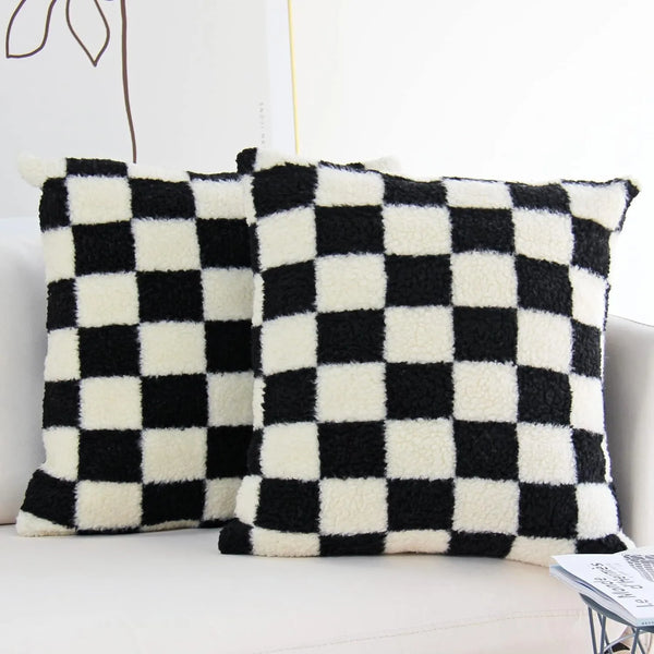 Nepbont Kussenhoes - Geruit Design - Decoratieve Sofa Kussenhoes