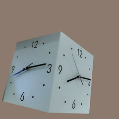 Modern Double-Sided Corner Wall Clock | Silent & Light-Sensitive Design
