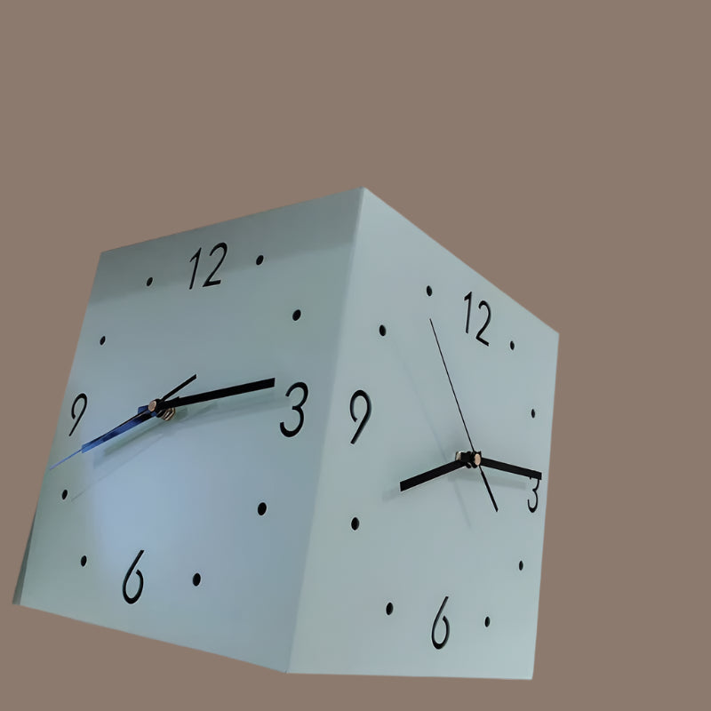 Modern Double-Sided Corner Wall Clock | Silent & Light-Sensitive Design