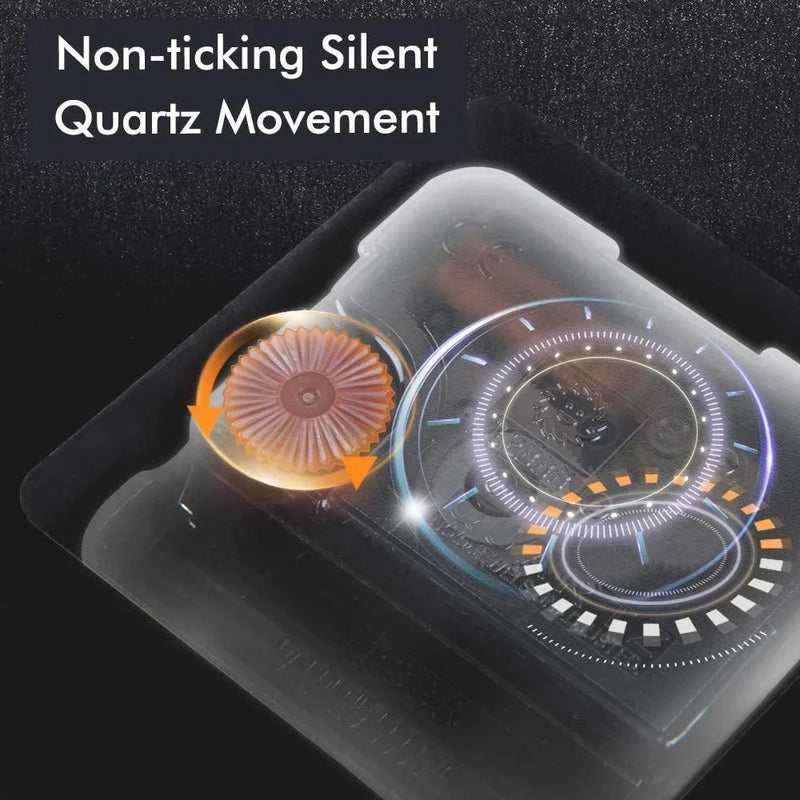 Minimalist Transparent Wall Clock | Silent Acrylic Wood Grain Design
