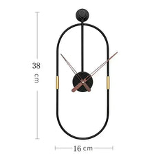 Modern Minimalist Metal Wall Clock | Iron Art Design | 38x14 cm