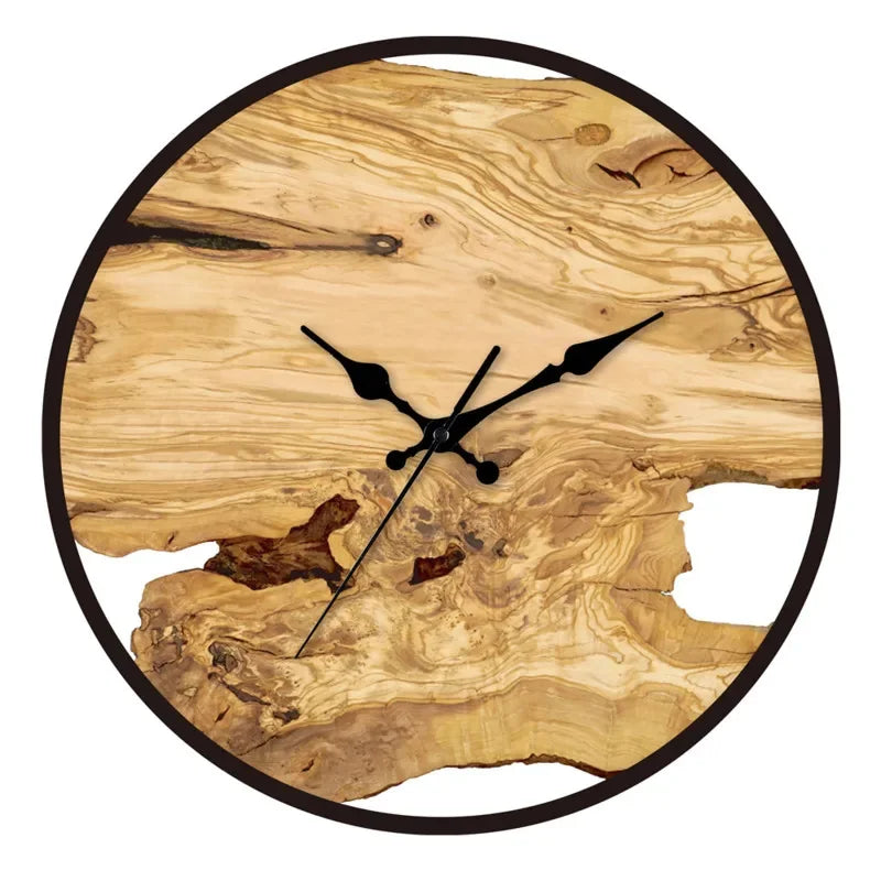 Minimalist Transparent Wall Clock | Silent Acrylic Wood Grain Design