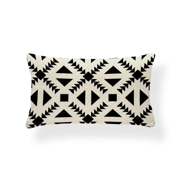 Rechthoekige Kussenhoes | Geometrisch Zigzag Design | Scandinavische Stijl