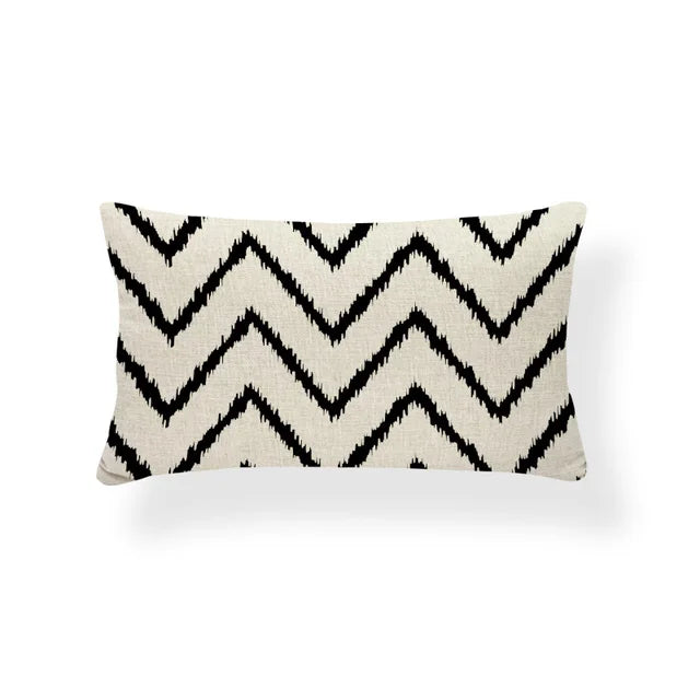 Rechthoekige Kussenhoes | Geometrisch Zigzag Design | Scandinavische Stijl