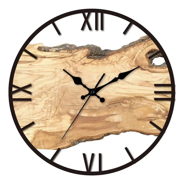 Minimalist Transparent Wall Clock | Silent Acrylic Wood Grain Design