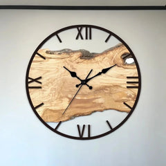 Minimalist Transparent Wall Clock | Silent Acrylic Wood Grain Design