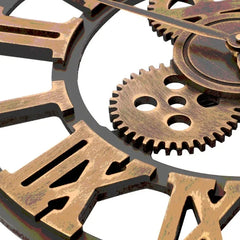 Industrial Metal Gear Wall Clock | Rustic Moving Gear Clock | Housewarming Gift
