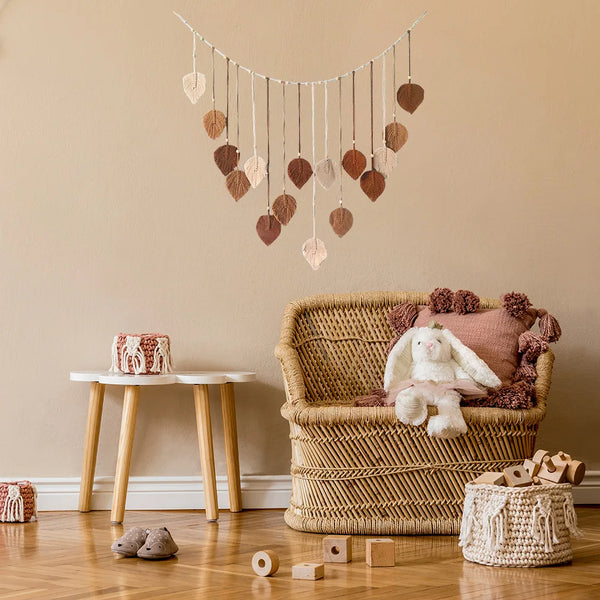 Boho Macramé Wandtapijt | Macramé Bladveer Wandhanger | Boho Wandkunst voor Woonkamer en Slaapkamer