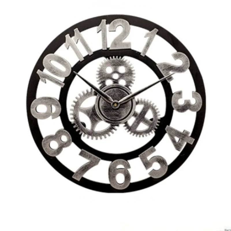 Industrial Metal Gear Wall Clock | Rustic Moving Gear Clock | Housewarming Gift