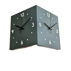 Modern Double-Sided Corner Wall Clock | Silent & Light-Sensitive Design