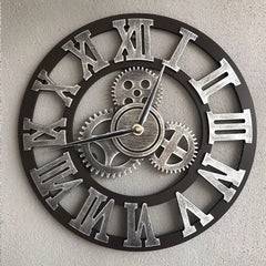 Industrial Metal Gear Wall Clock | Rustic Moving Gear Clock | Housewarming Gift