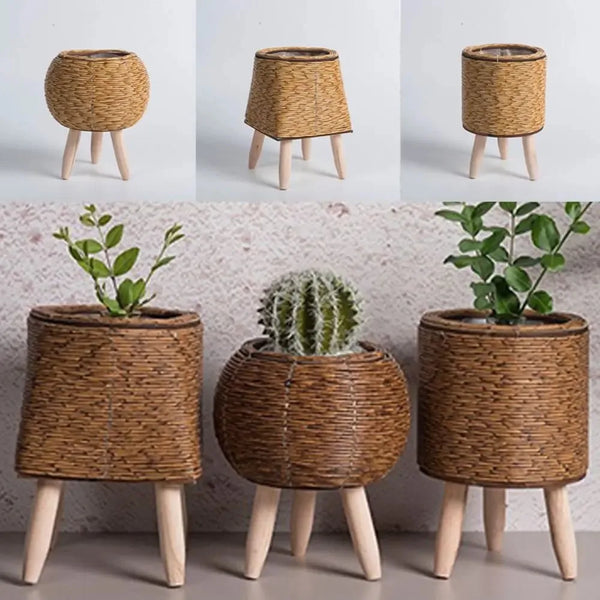 Handgemaakte Rieten Bloempot | Decoratieve Plantenpot voor Binnen en Buiten