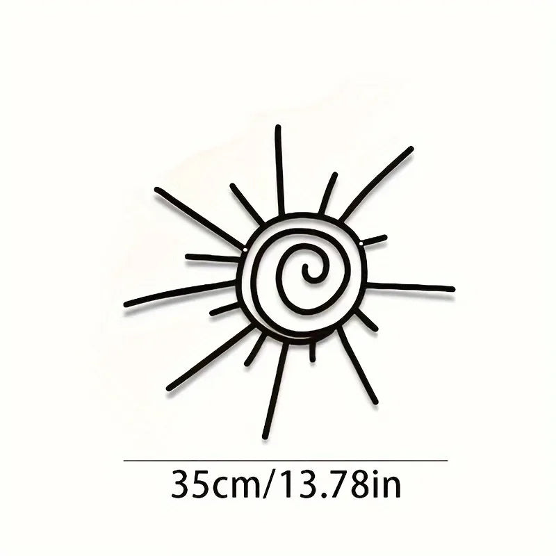 1pc Large Chic Metal Sun Wall Art | Transverse Orientation | Beachy Decor