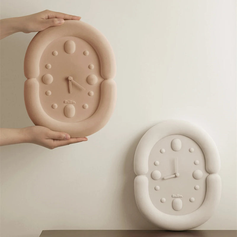 Korean Style 3D Suede Wall Clock | Elegant & Modern Home Décor