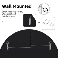 Sunburst Round Wall Mirror | Decorative Beveled Edge Accent Mirror for Living Room & Vanity - POUEV