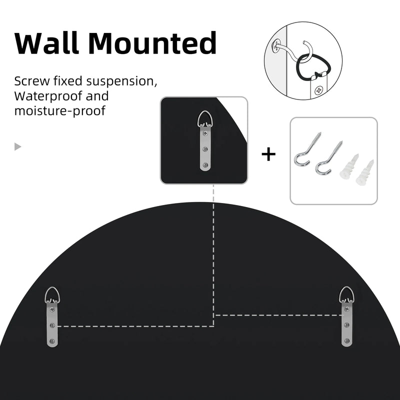 Sunburst Round Wall Mirror | Decorative Beveled Edge Accent Mirror for Living Room & Vanity - POUEV