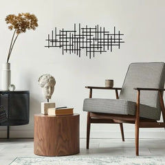 Abstract Grid Metal Wall Art Sculpture | Geometric Pattern Wall Decoration