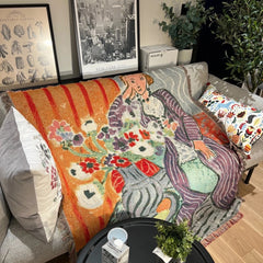 Henri Matisse-Inspired Casual Blanket | Stylish Tapestry Throw - POUEV