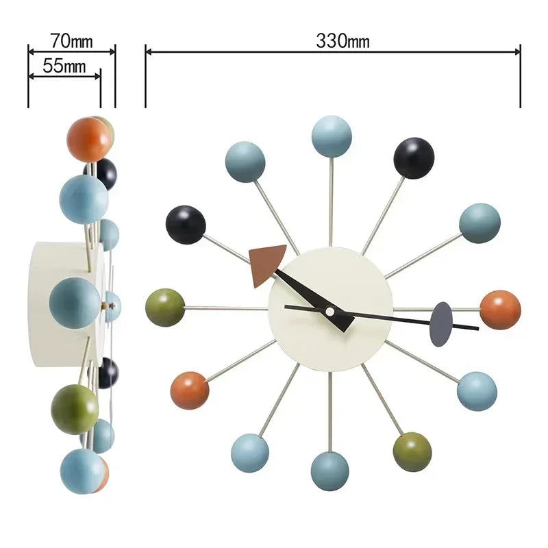 Nordic Nelson Ball Wall Clock | Silent & Stylish Wall Art for Modern Interiors