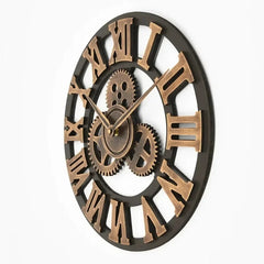Industrial Metal Gear Wall Clock | Rustic Moving Gear Clock | Housewarming Gift