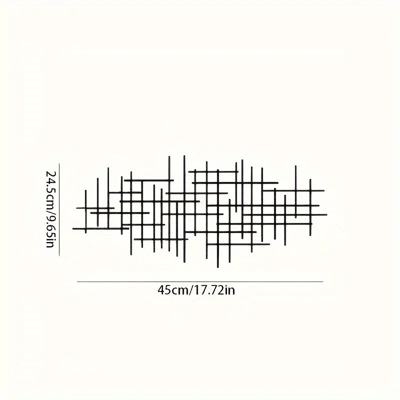 Abstract Grid Metal Wall Art Sculpture | Geometric Pattern Wall Decoration