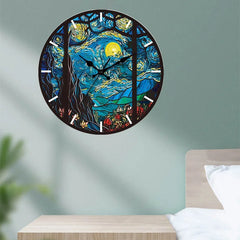 Minimalist Transparent Wall Clock | Silent Acrylic Wood Grain Design