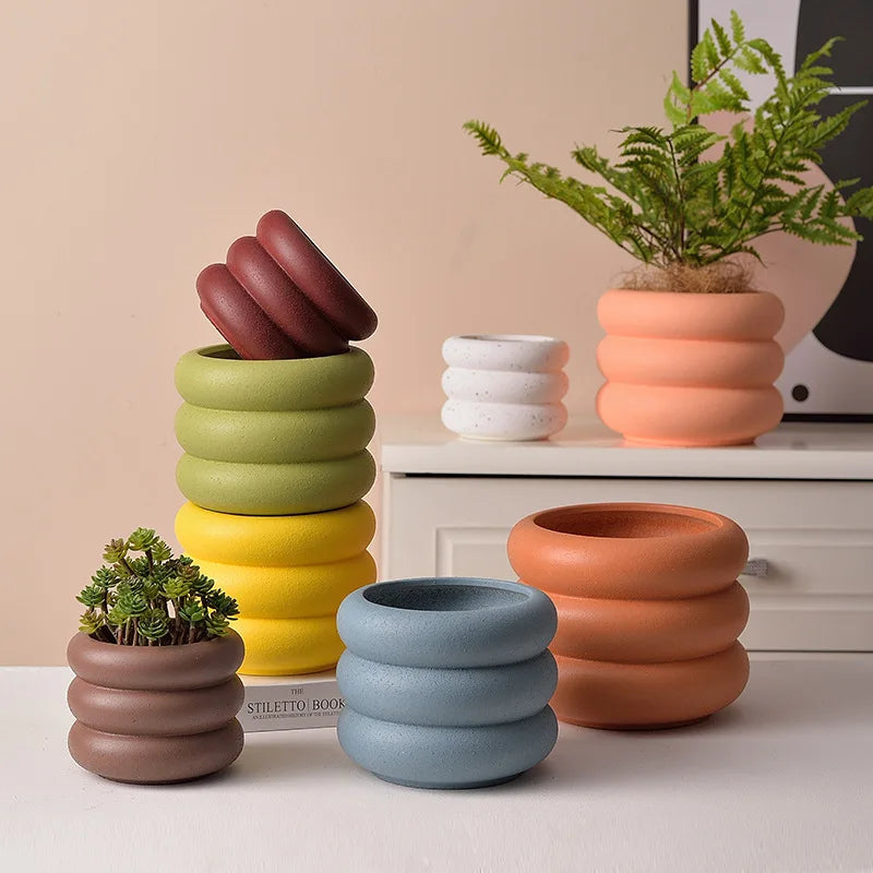 Ronde Keramische Succulentenpot | Creatieve Bloempot voor Binnen en Buiten