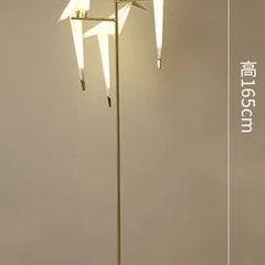 Perch Light Floor Lamp | LED Designer Gold Origami Bird Standing Lamp - POUEV