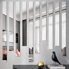 10-Piece 3D Acrylic Mirror Wall Stickers | DIY Decorative Mirror Decals for Home & Furniture - POUEV