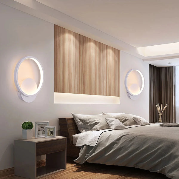 Indoor LED Wall Light | 12W 3000K | Round Acrylic Wall Sconce - POUEV