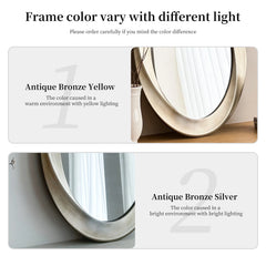 Oval Wall Mirror with Beveled Edge | Elegant Baroque Gold Framed Accent Mirror for Bathroom & Vanity Decor - POUEV
