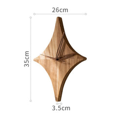 Star-Shaped Solid Wood Wall Clock | Stylish & Natural Wall Décor