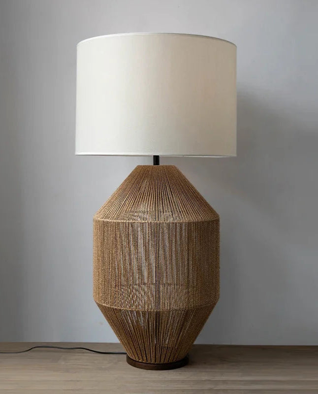 Handmade Rattan LED Floor Lamp | Decorative Standing Lamp - POUEV